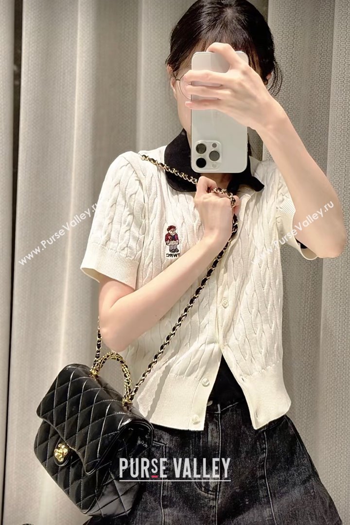 Chanel Lambskin Mini Flap bag with Top Handle AS5032 Black 2024 Top Quality (MHE-24091310)