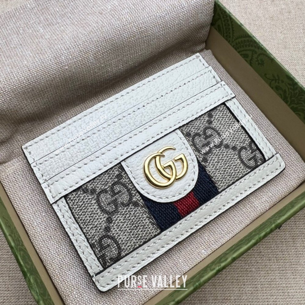 Gucci GG Web Canvas Ophidia Card Case ‎523159 White 2024 (DLH-24022223)