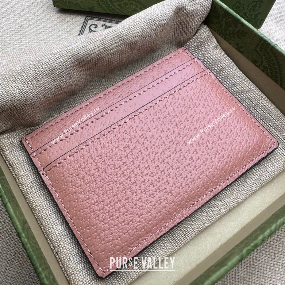 Gucci GG Web Canvas Ophidia Card Case ‎523159 Pink 2024 (DLH-24022224)