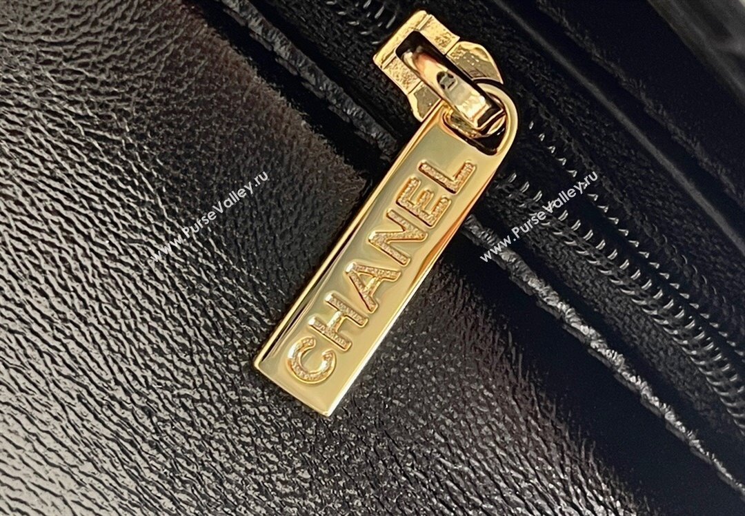 Chanel Lambskin Mini Flap bag with Top Handle AS5032 Black 2024 Top Quality (MHE-24091310)