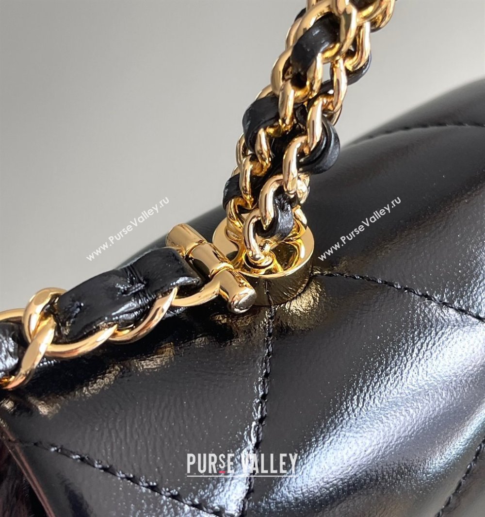 Chanel Lambskin Mini Flap bag with Top Handle AS5032 Black 2024 Top Quality (MHE-24091310)