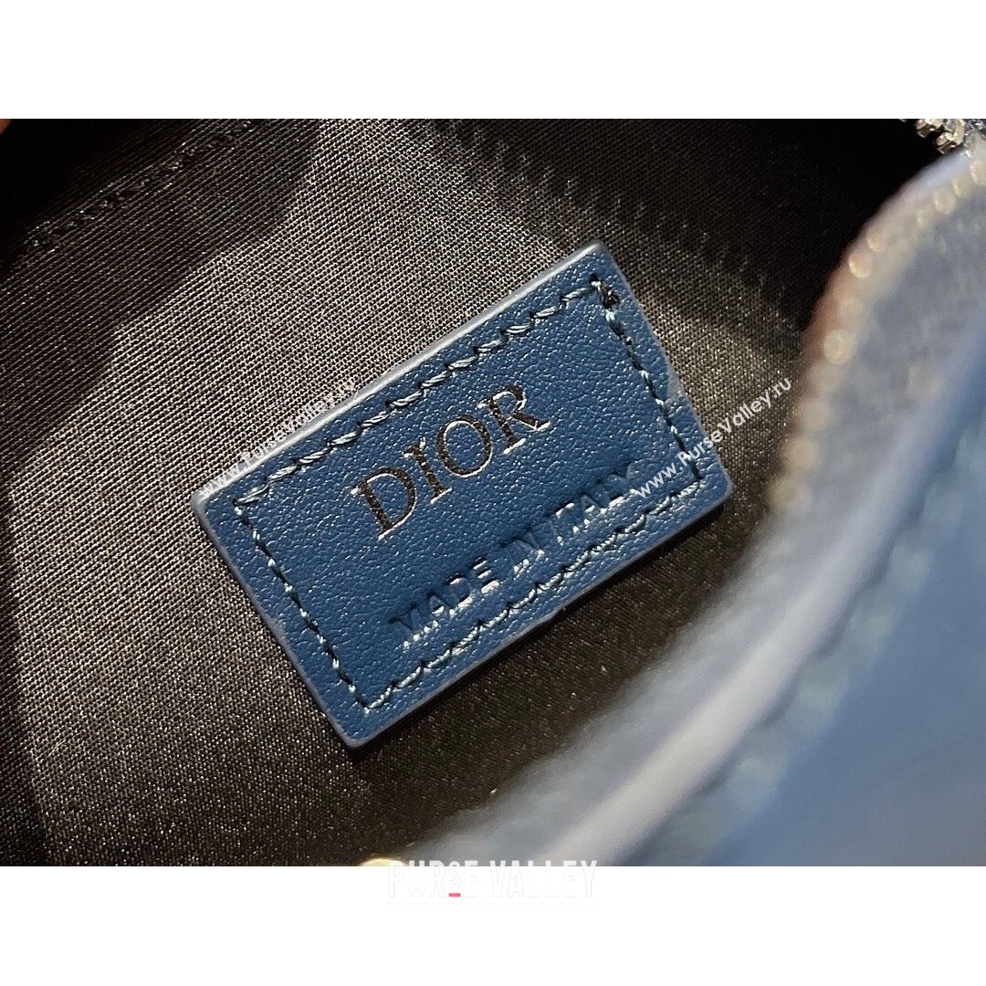 Dior Mens World Tour Messenger Pouch in Navy Blue Oblique Galaxy Leather 2021 (XXG-21090733)
