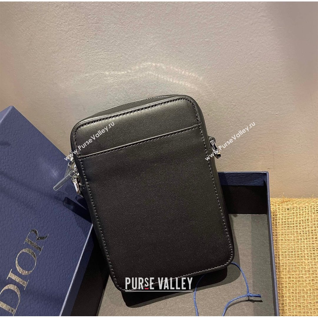 Dior Mens World Tour Messenger Pouch in Black Oblique Galaxy Leather 2021 (XXG-21090734)