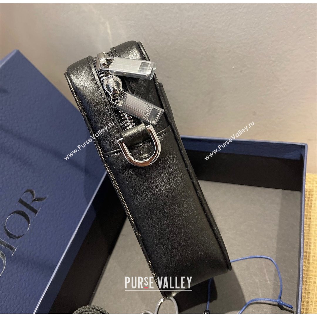 Dior Mens World Tour Messenger Pouch in Black Oblique Galaxy Leather 2021 (XXG-21090734)