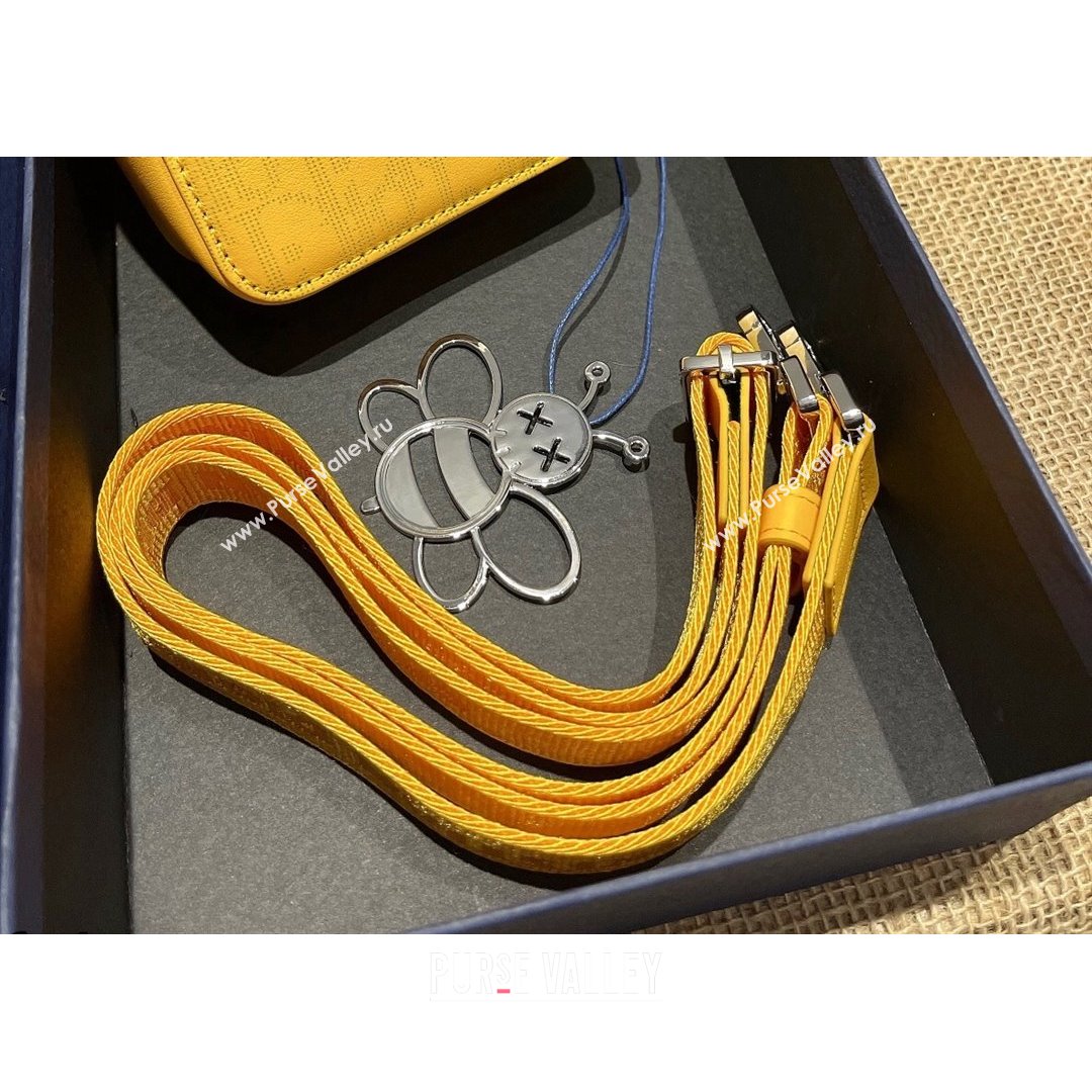 Dior Mens World Tour Messenger Pouch in Yellow Oblique Galaxy Leather 2021 (XXG-21090736)