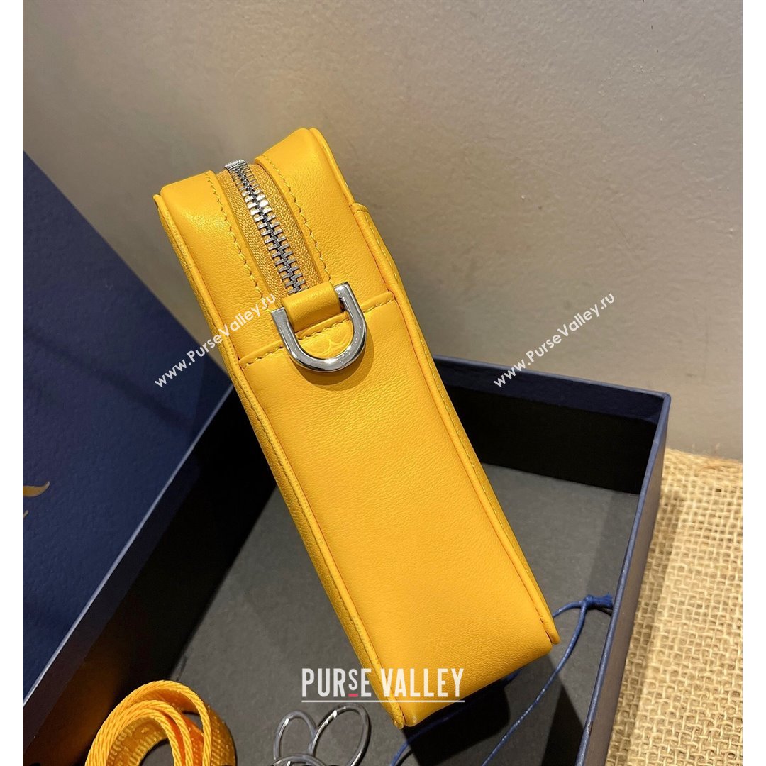 Dior Mens World Tour Messenger Pouch in Yellow Oblique Galaxy Leather 2021 (XXG-21090736)