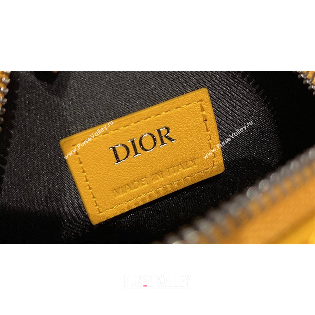 Dior Mens World Tour Messenger Pouch in Yellow Oblique Galaxy Leather 2021 (XXG-21090736)