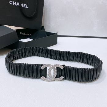 Chanel Stretch Calfskin Belt 3cm CH102910 Black/Silver 2024 (YANG-24102910)