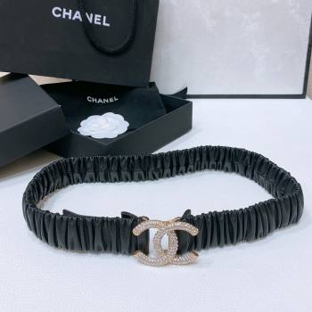 Chanel Stretch Calfskin Belt 3cm CH102911 Black/Gold 2024 (YANG-24102911)