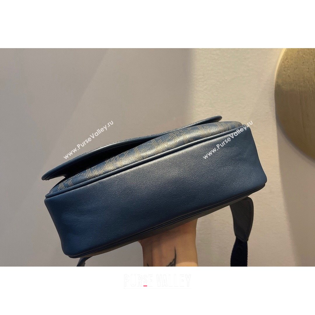 Dior Mens World Tour Saddle Belt Bag in Navy Blue Oblique Galaxy Leather 2021 (XXG-21090738)