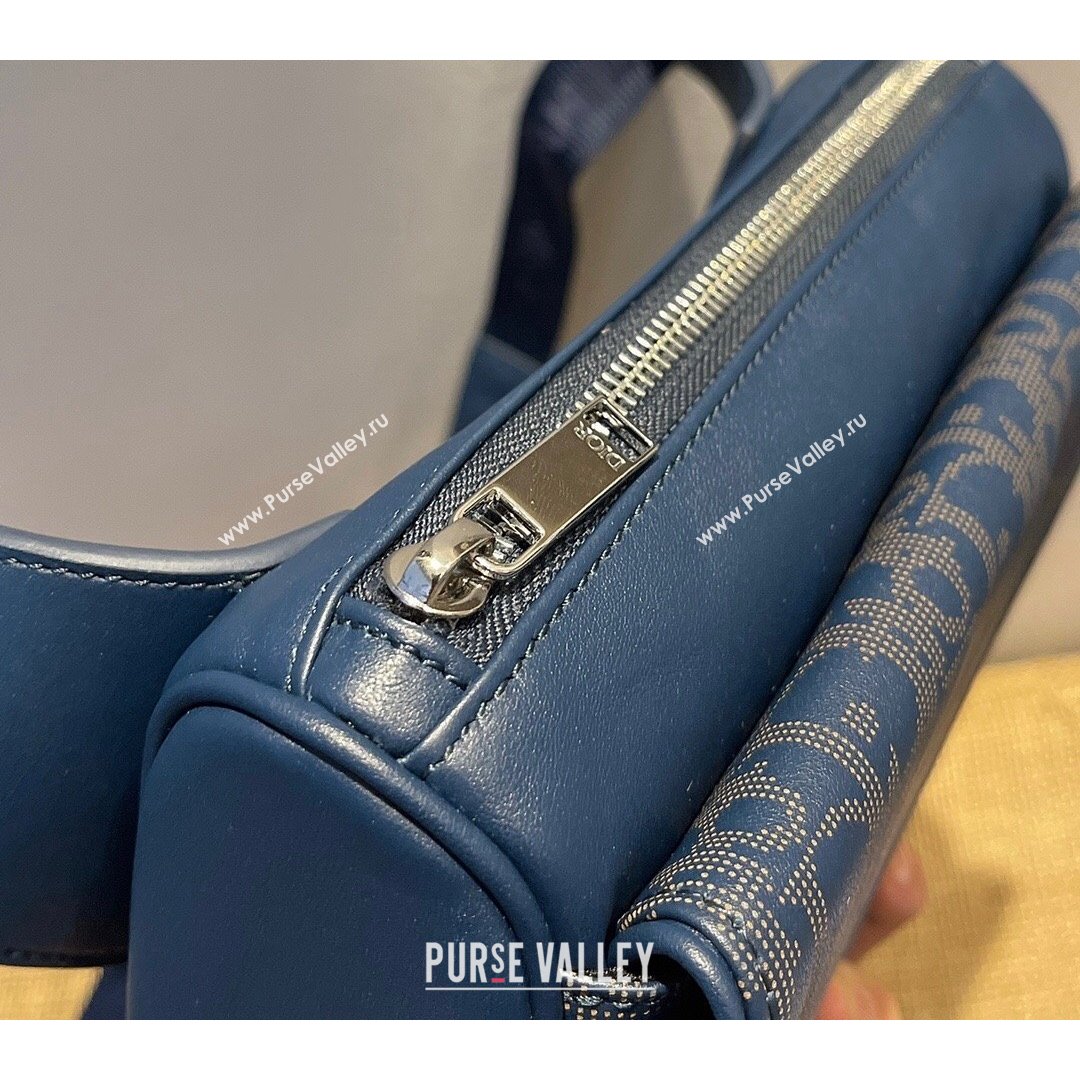 Dior Mens World Tour Saddle Belt Bag in Navy Blue Oblique Galaxy Leather 2021 (XXG-21090738)