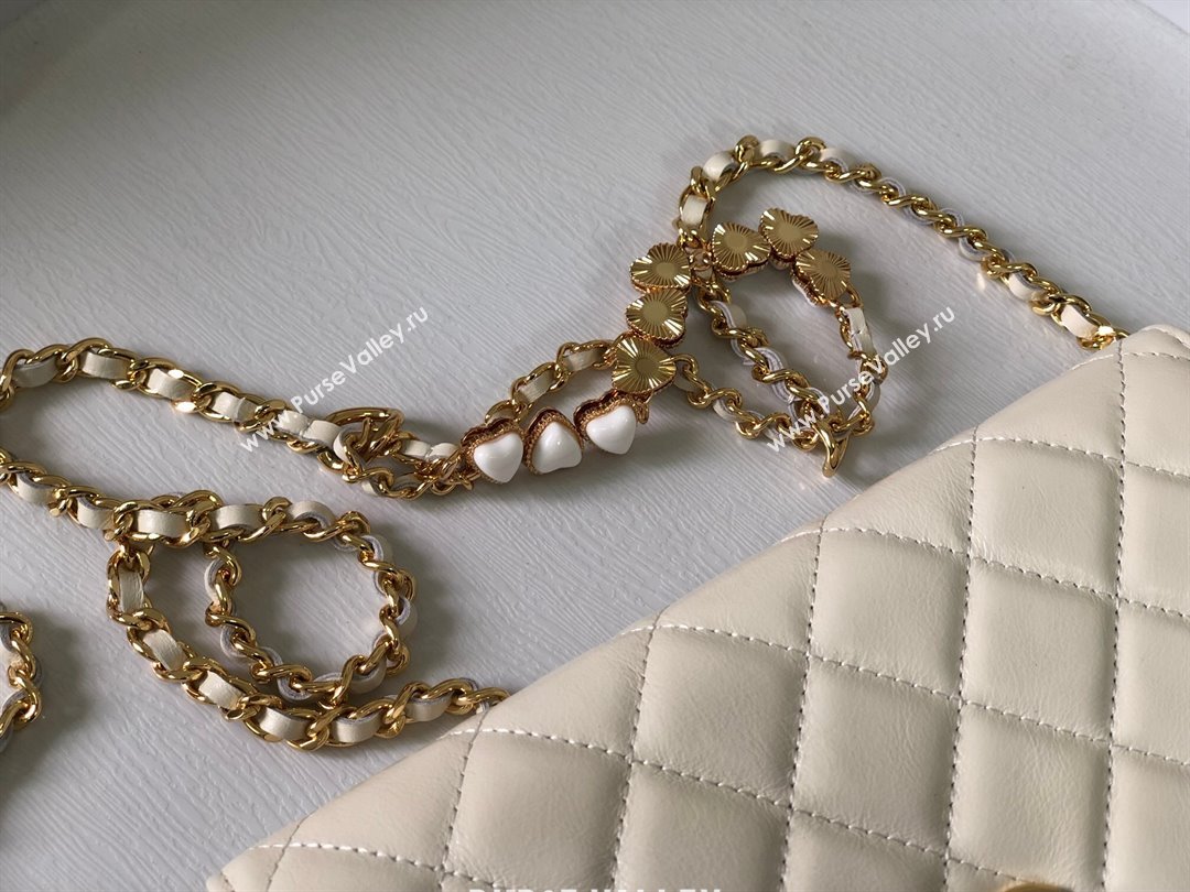 Chanel Shiny Lambskin Wallet On Chain WOC AP3785 White 2024 (SM-24042604)