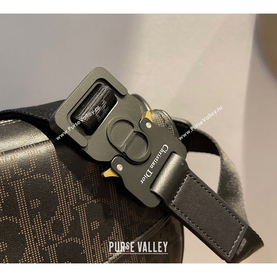 Dior Mens World Tour Saddle Belt Bag in Black Oblique Galaxy Leather 2021 (XXG-21090739)