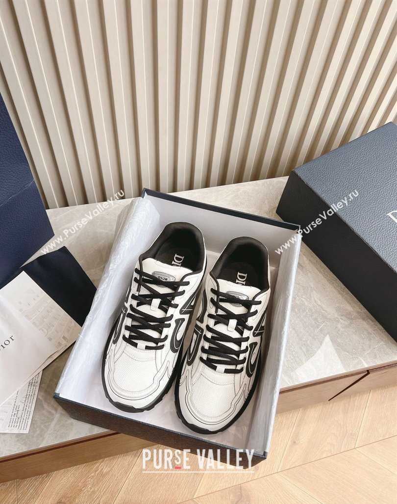 Dior B30 Sneakers in CD Mesh and Technical Fabric White/Black 2024 090501 (HQG-240905027)