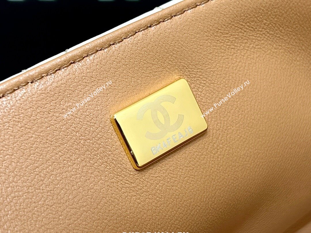 Chanel Lambskin Mini Flap Bag with Top Handle AS2431 Beige/Brown 2024 Top Quality (SHUNY-24091306)