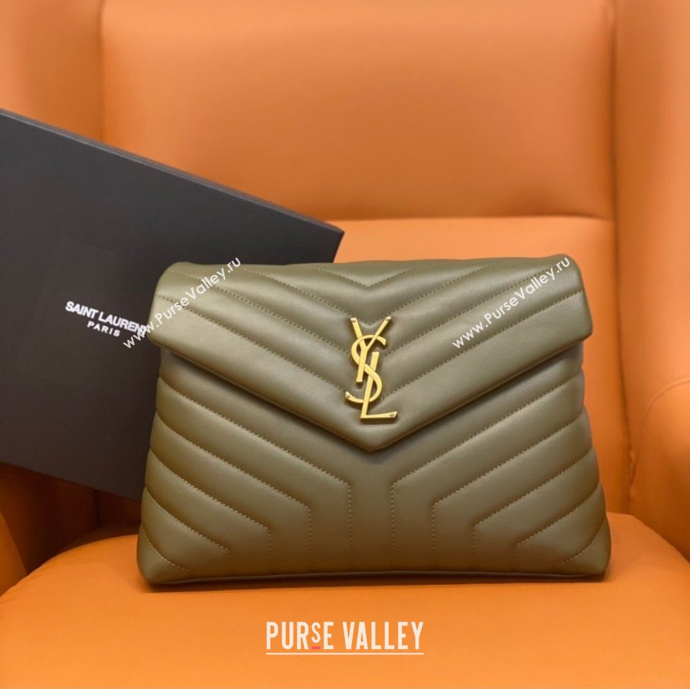 Saint Laurent Large Loulou Bag in "Y" Leather 459749 Army Green/Gold 2024 (DL-24060421)