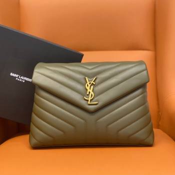 Saint Laurent Large Loulou Bag in "Y" Leather 459749 Army Green/Gold 2024 (DL-24060421)