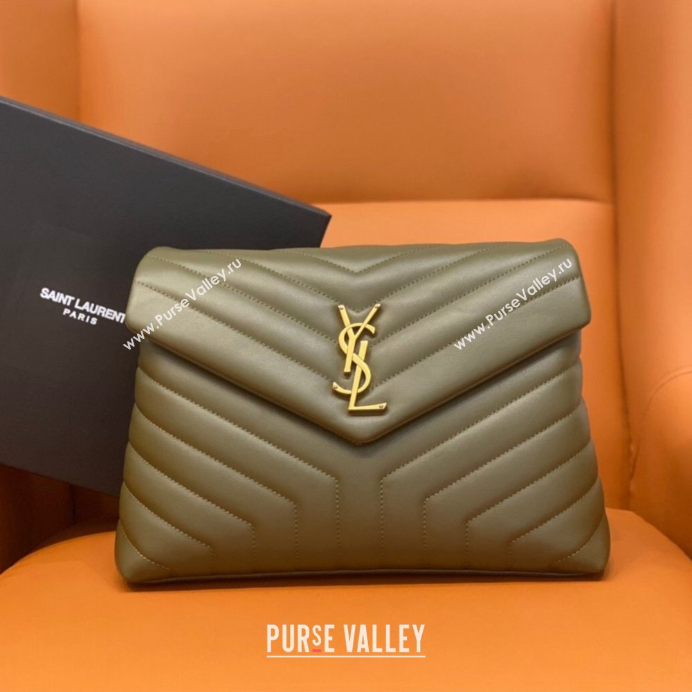 Saint Laurent Large Loulou Bag in "Y" Leather 459749 Army Green/Gold 2024 (DL-24060421)