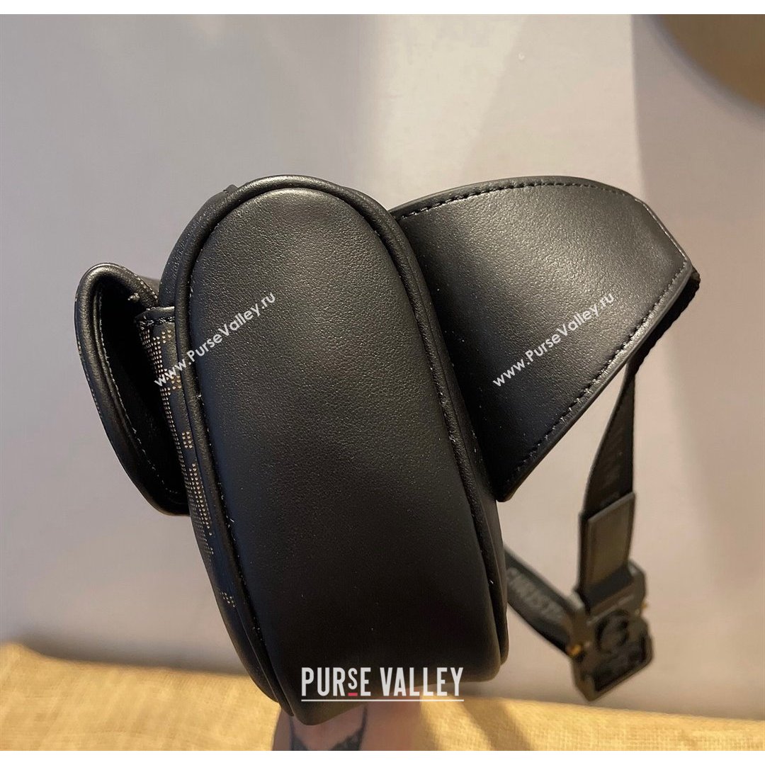 Dior Mens World Tour Saddle Belt Bag in Black Oblique Galaxy Leather 2021 (XXG-21090739)