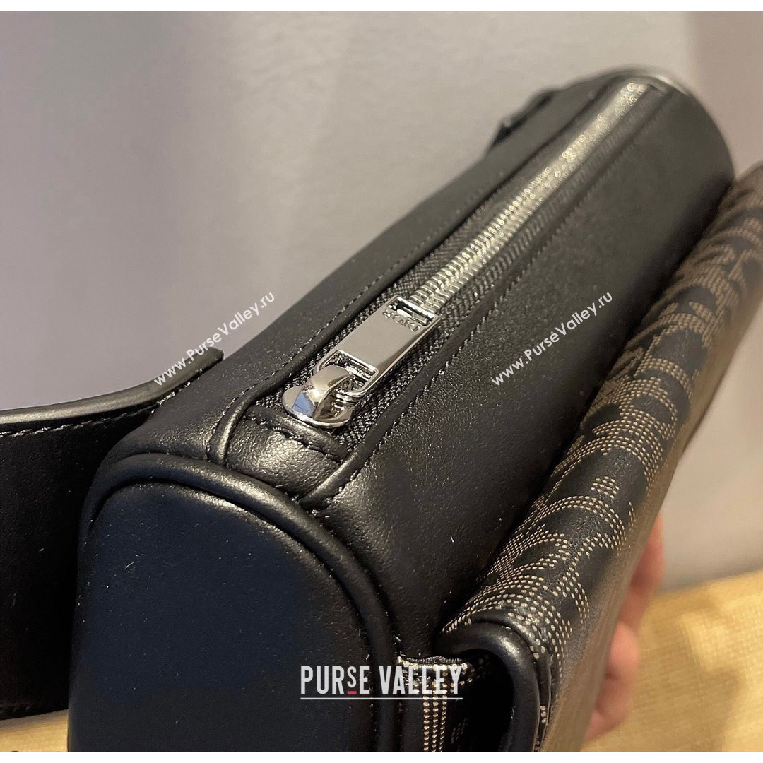 Dior Mens World Tour Saddle Belt Bag in Black Oblique Galaxy Leather 2021 (XXG-21090739)