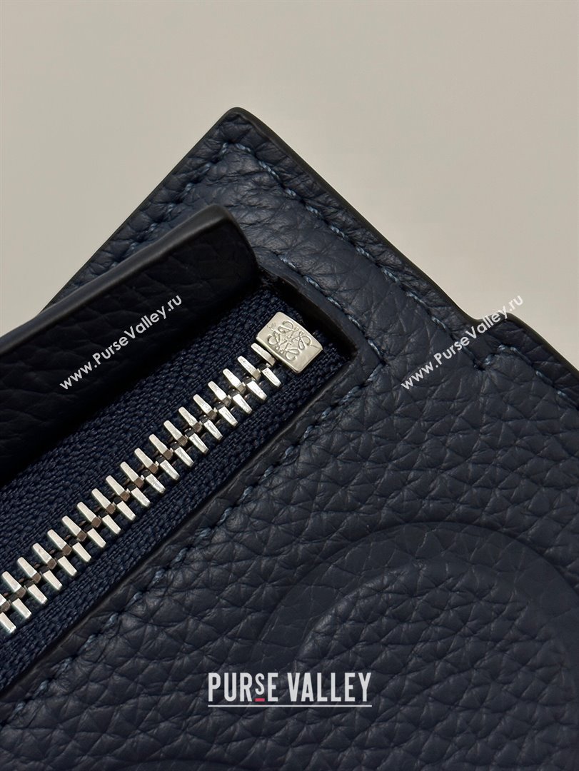 Loewe T Pouch in Grained Calfskin Navy Blue 2023 TOP (KEKE-23122701)