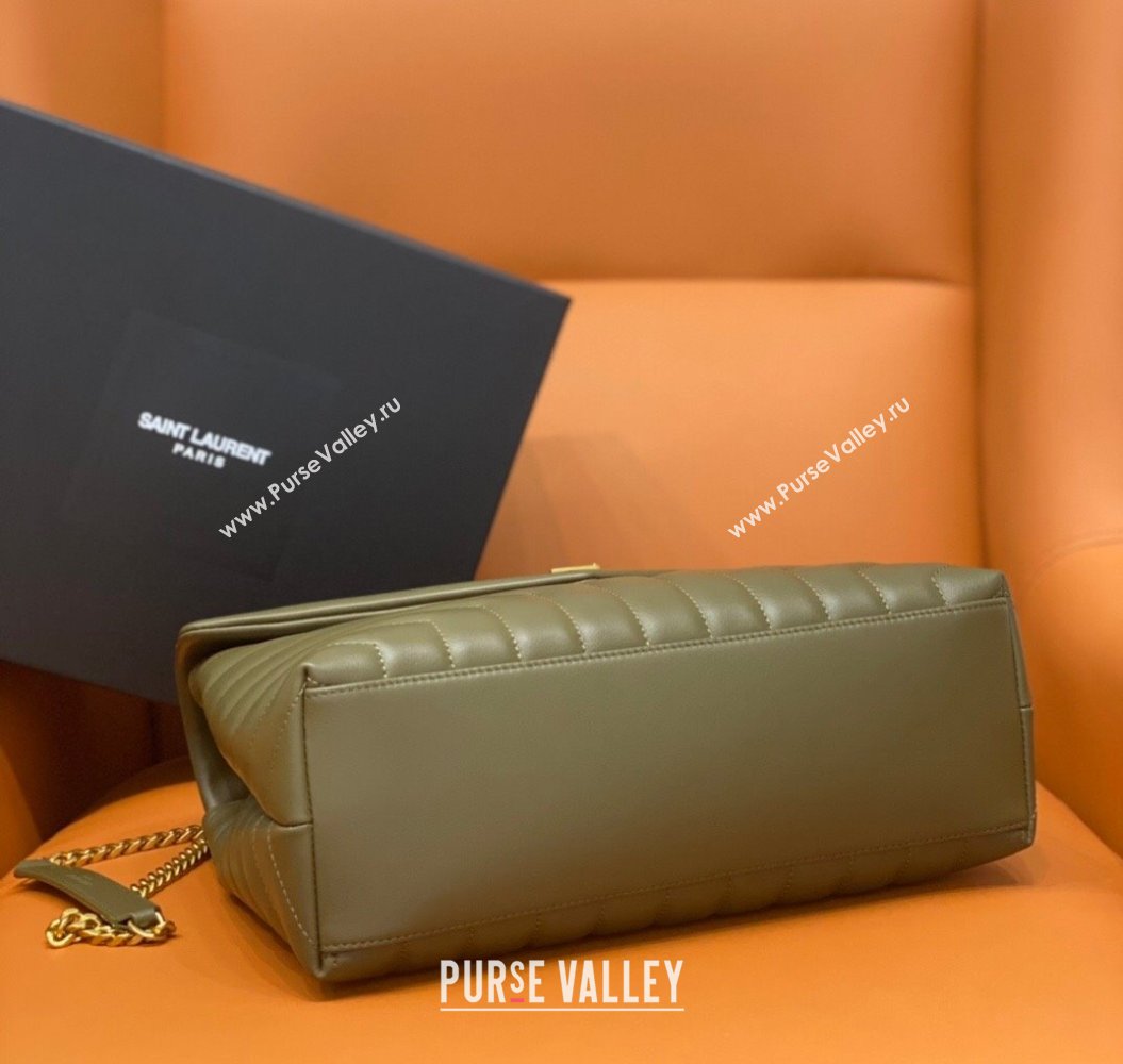 Saint Laurent Large Loulou Bag in "Y" Leather 459749 Army Green/Gold 2024 (DL-24060421)