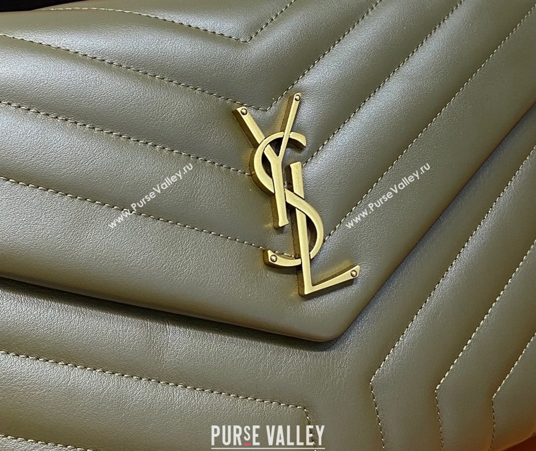 Saint Laurent Large Loulou Bag in "Y" Leather 459749 Army Green/Gold 2024 (DL-24060421)