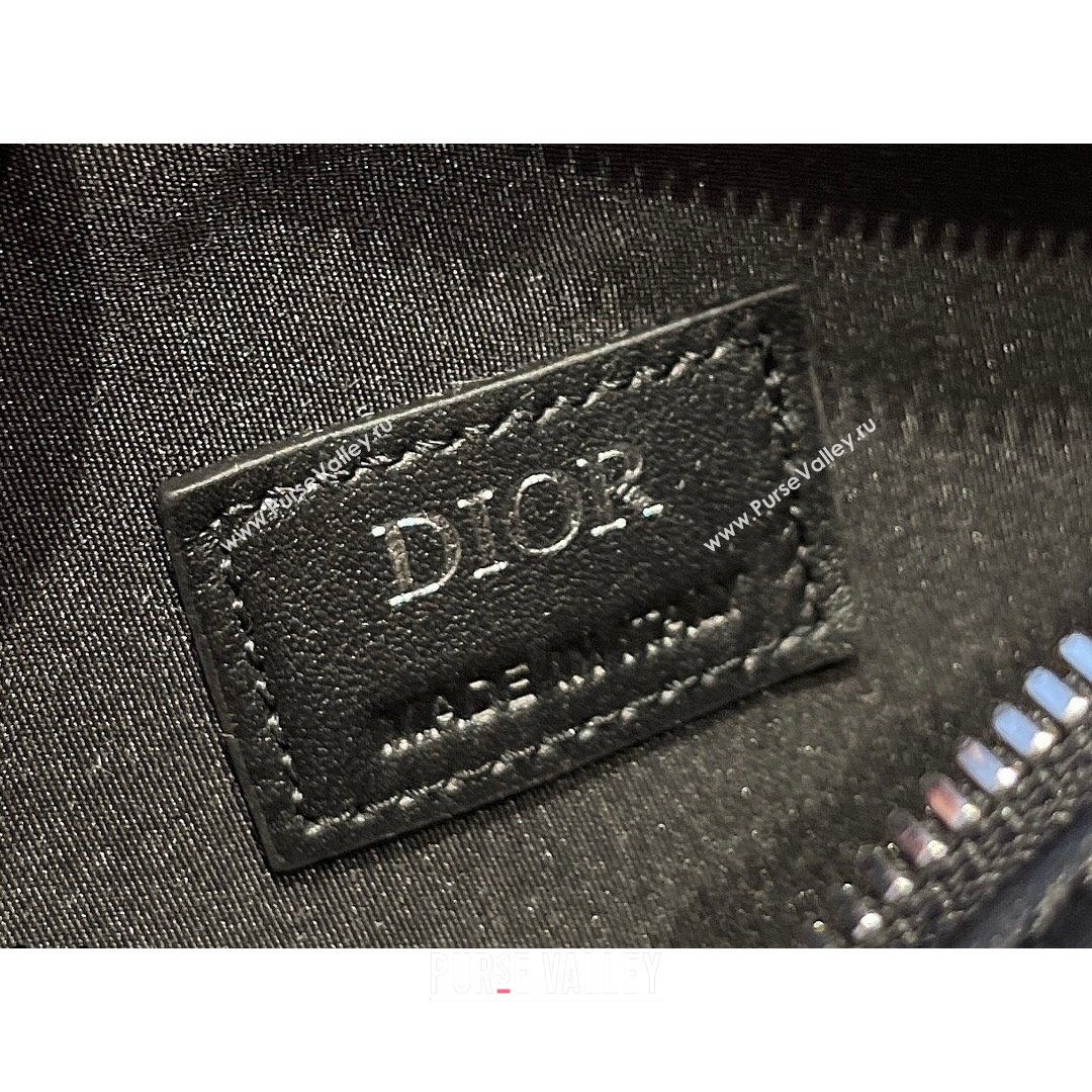 Dior Mens World Tour Saddle Belt Bag in Black Oblique Galaxy Leather 2021 (XXG-21090739)