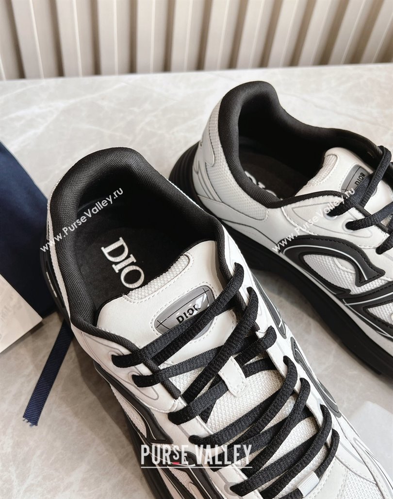 Dior B30 Sneakers in CD Mesh and Technical Fabric White/Black 2024 090501 (HQG-240905027)