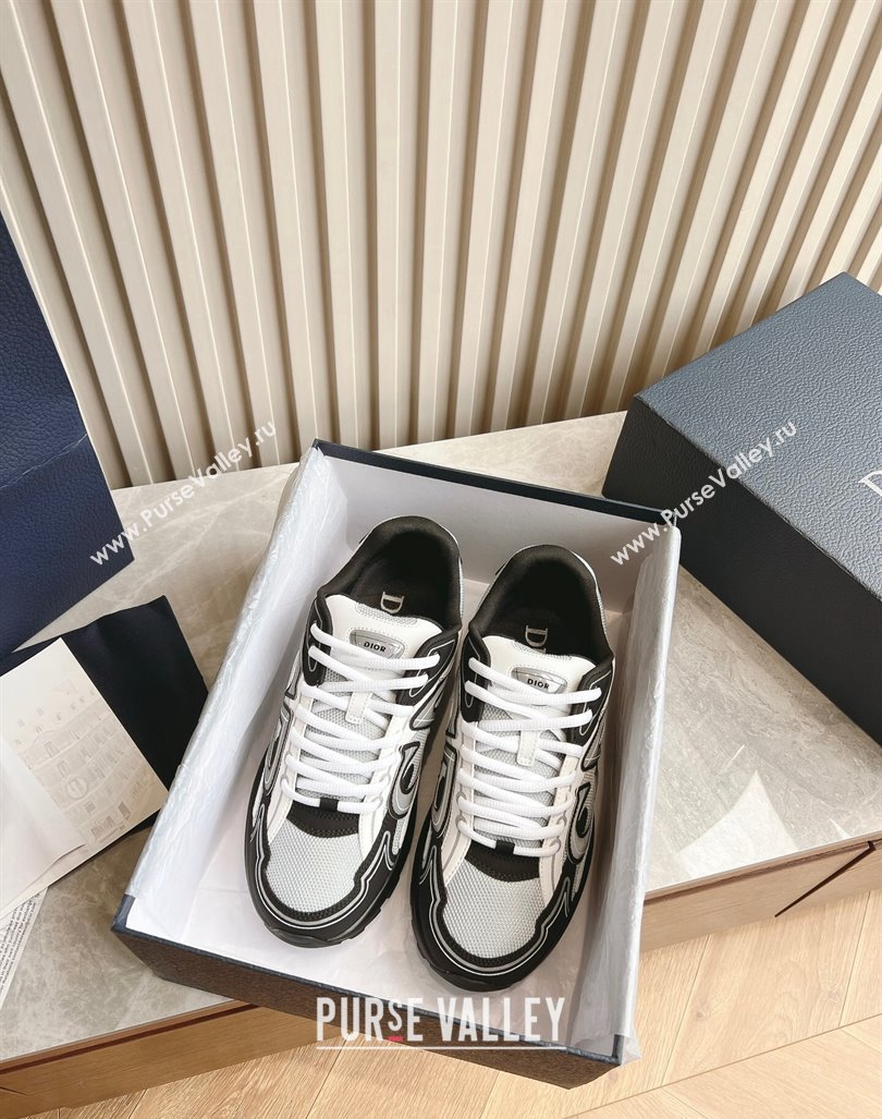 Dior B30 Sneakers in CD Mesh and Technical Fabric White/Grey/Black 2024 090502 (HQG-240905028)