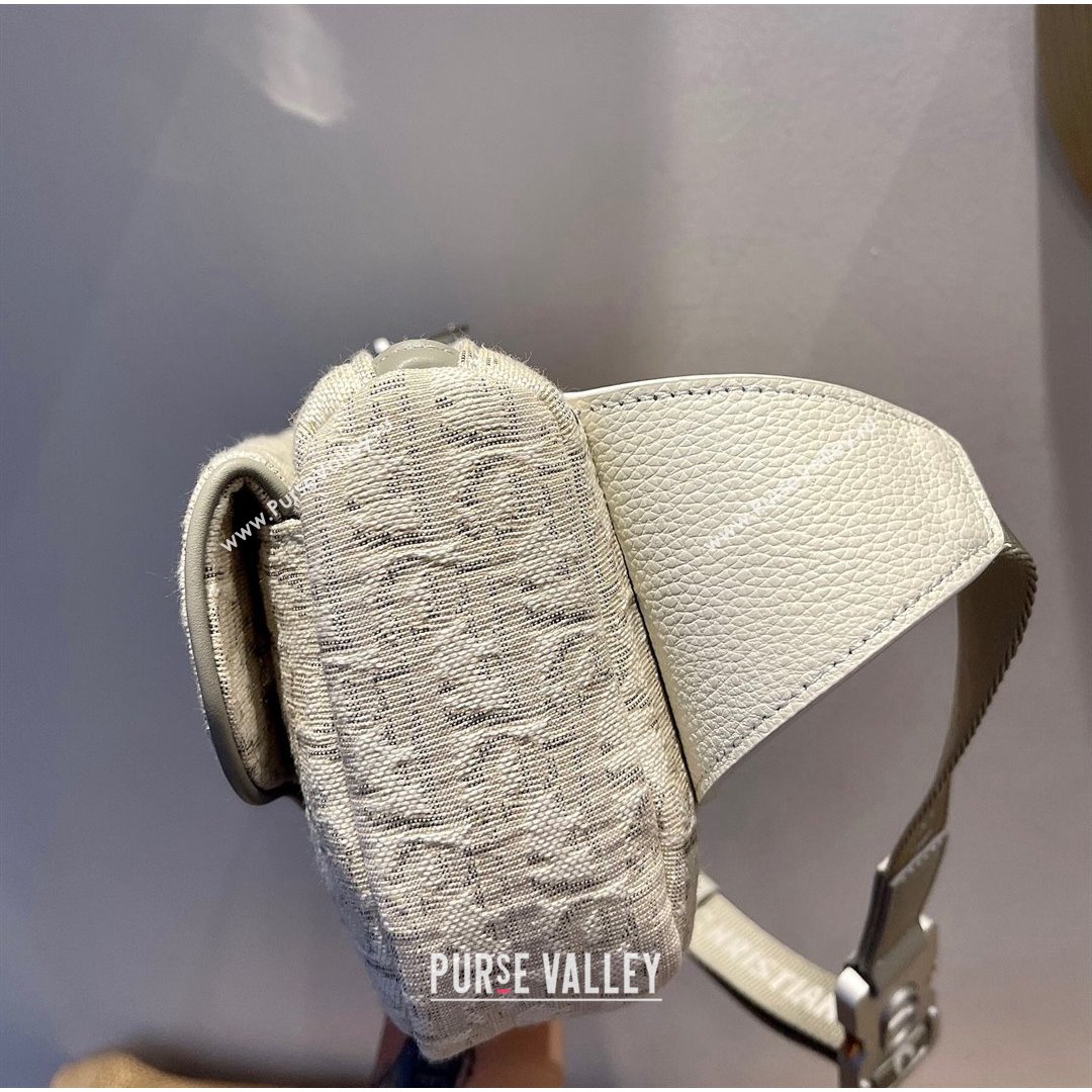 Dior Mens World Tour Saddle Belt Bag in White Oblique Galaxy Canvas 2021 (XXG-21090743)