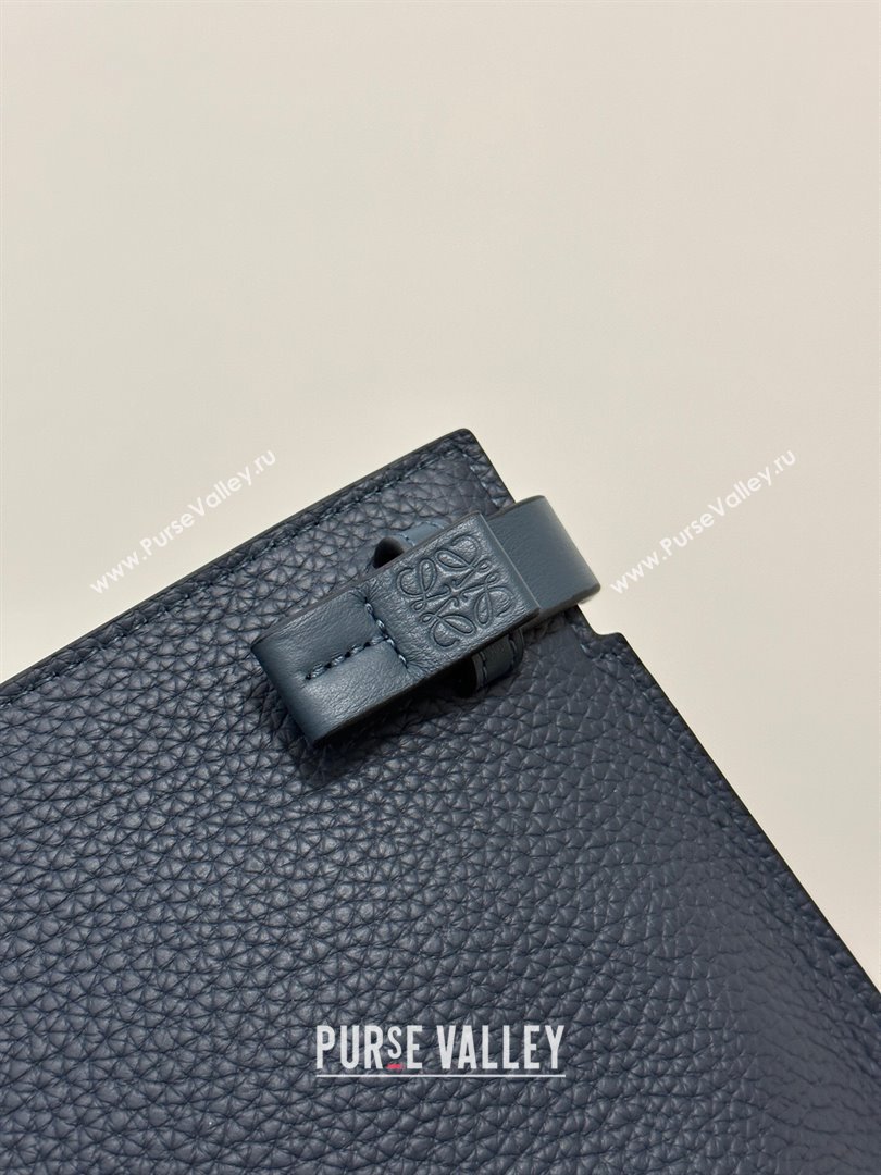 Loewe T Pouch in Grained Calfskin Navy Blue 2023 TOP (KEKE-23122701)