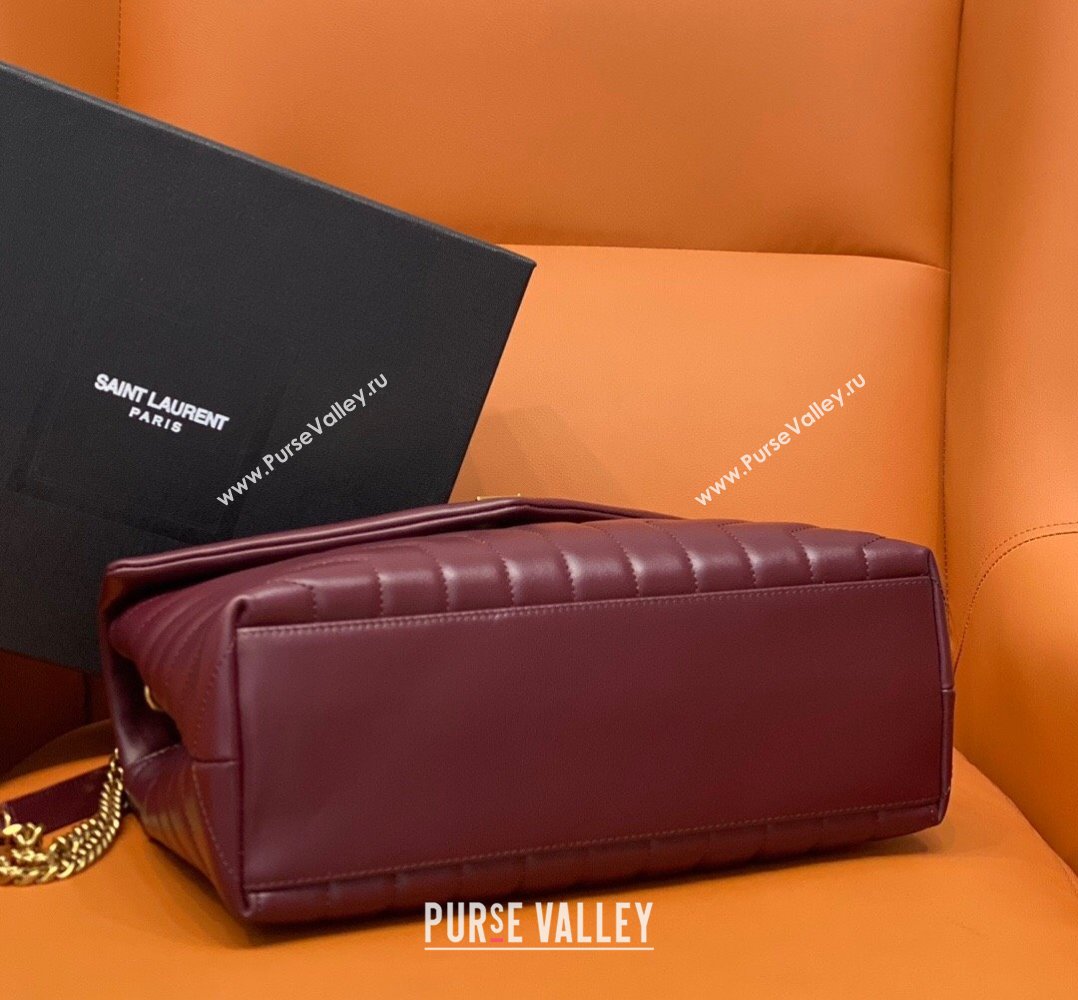 Saint Laurent Large Loulou Bag in "Y" Leather 459749 Burgundy/Gold 2024 (DL-24060422)