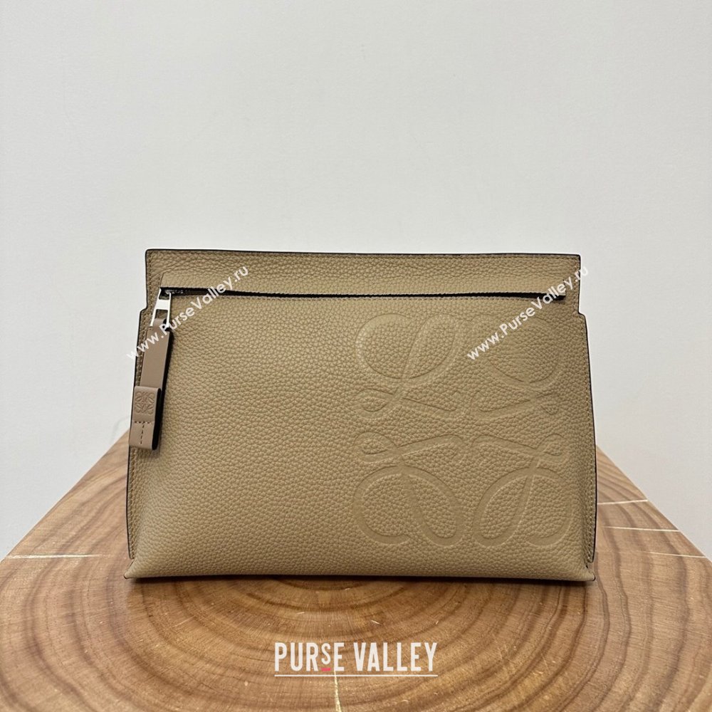 Loewe T Pouch in Grained Calfskin Beige 2023 TOP (KEKE-23122702)