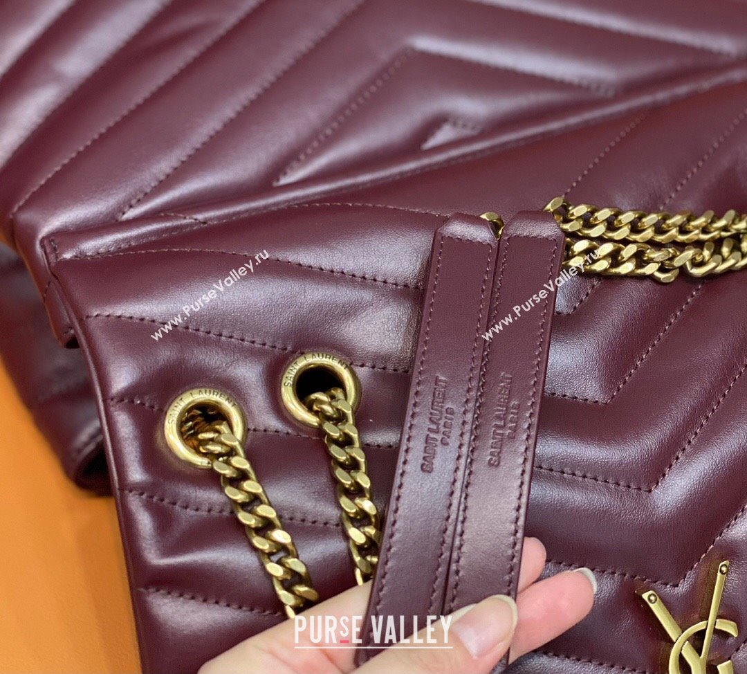 Saint Laurent Large Loulou Bag in "Y" Leather 459749 Burgundy/Gold 2024 (DL-24060422)