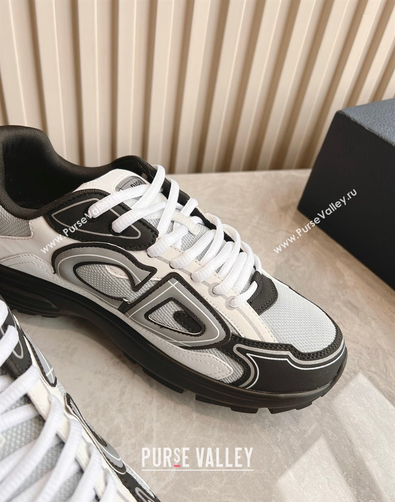 Dior B30 Sneakers in CD Mesh and Technical Fabric White/Grey/Black 2024 090502 (HQG-240905028)