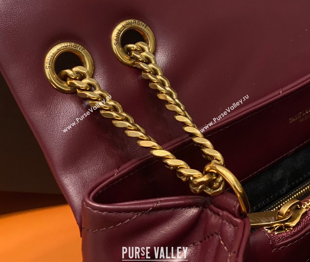 Saint Laurent Large Loulou Bag in "Y" Leather 459749 Burgundy/Gold 2024 (DL-24060422)