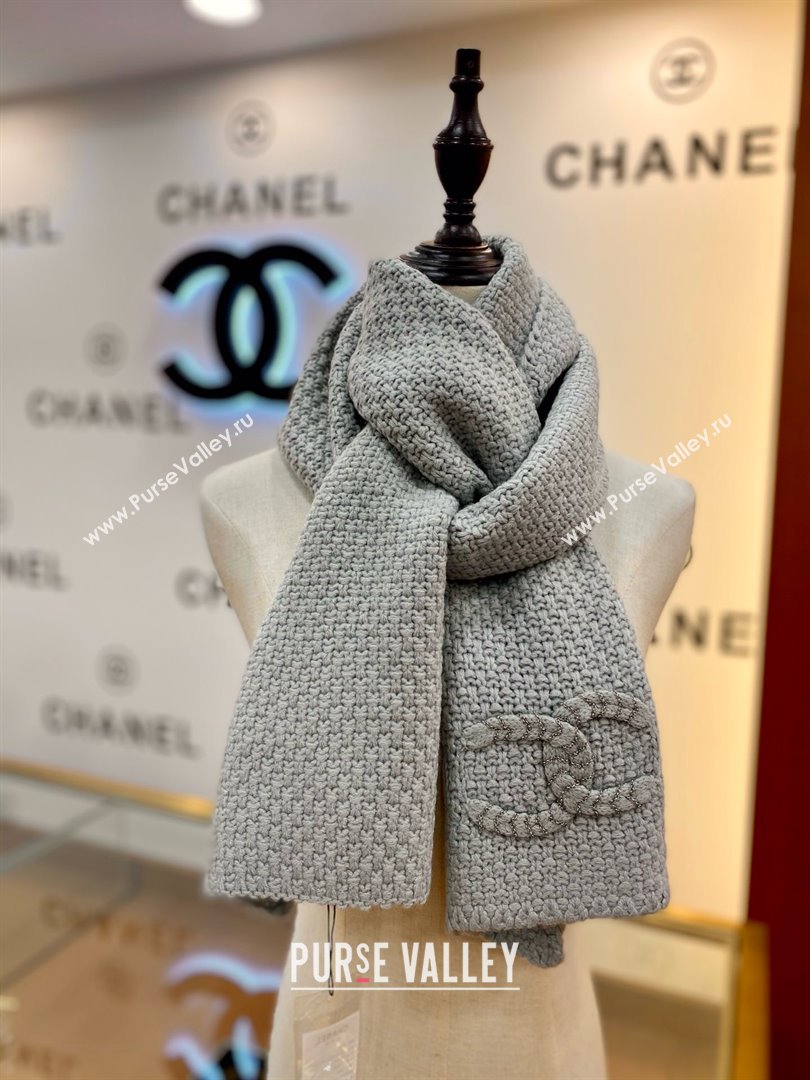 Chanel Cashmere Cashmere Scarf CH011004 Grey 2025 Top Quality (WTZ-25011004)