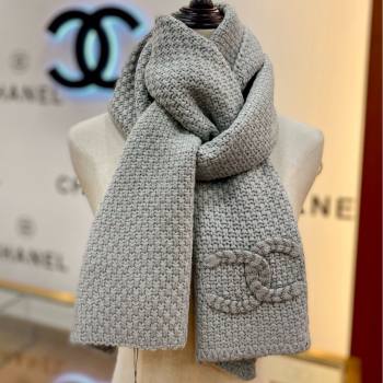 Chanel Cashmere Cashmere Scarf CH011004 Grey 2025 Top Quality (WTZ-25011004)