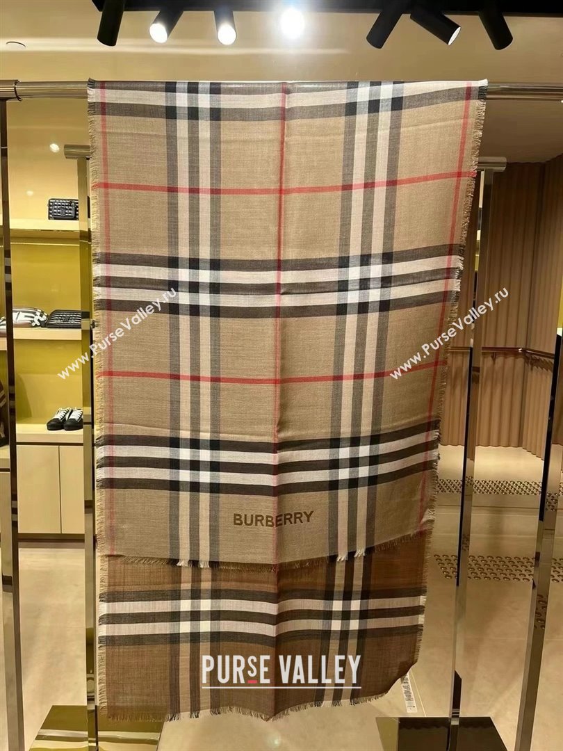 Burberry Check Cashmere Silk Scarf B011002 2025 Top Quality (O-25011002)