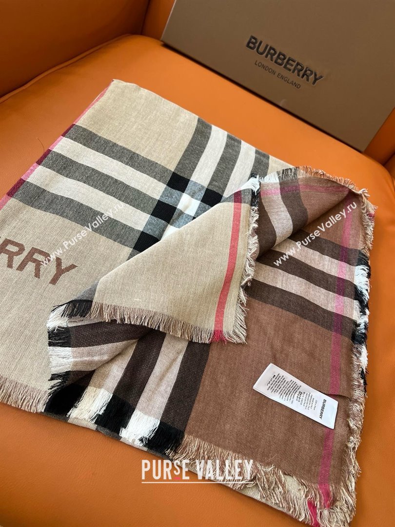 Burberry Check Cashmere Silk Scarf B011002 2025 Top Quality (O-25011002)