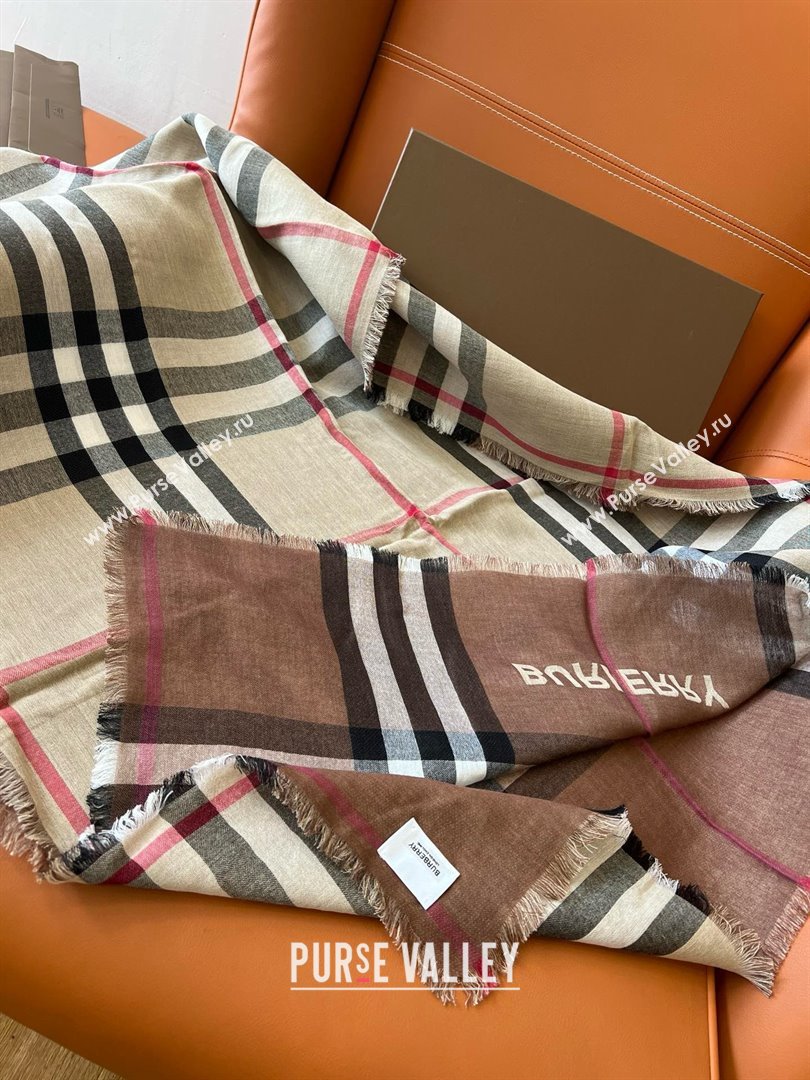 Burberry Check Cashmere Silk Scarf B011002 2025 Top Quality (O-25011002)