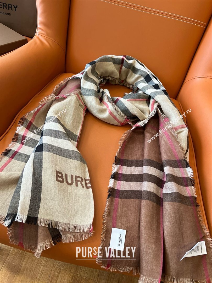 Burberry Check Cashmere Silk Scarf B011002 2025 Top Quality (O-25011002)