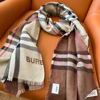 Burberry Check Cashmere Silk Scarf B011002 2025 Top Quality (O-25011002)