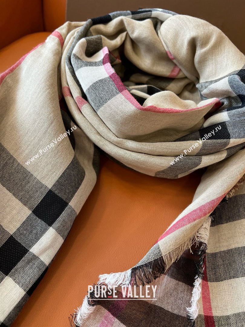 Burberry Check Cashmere Silk Scarf B011002 2025 Top Quality (O-25011002)