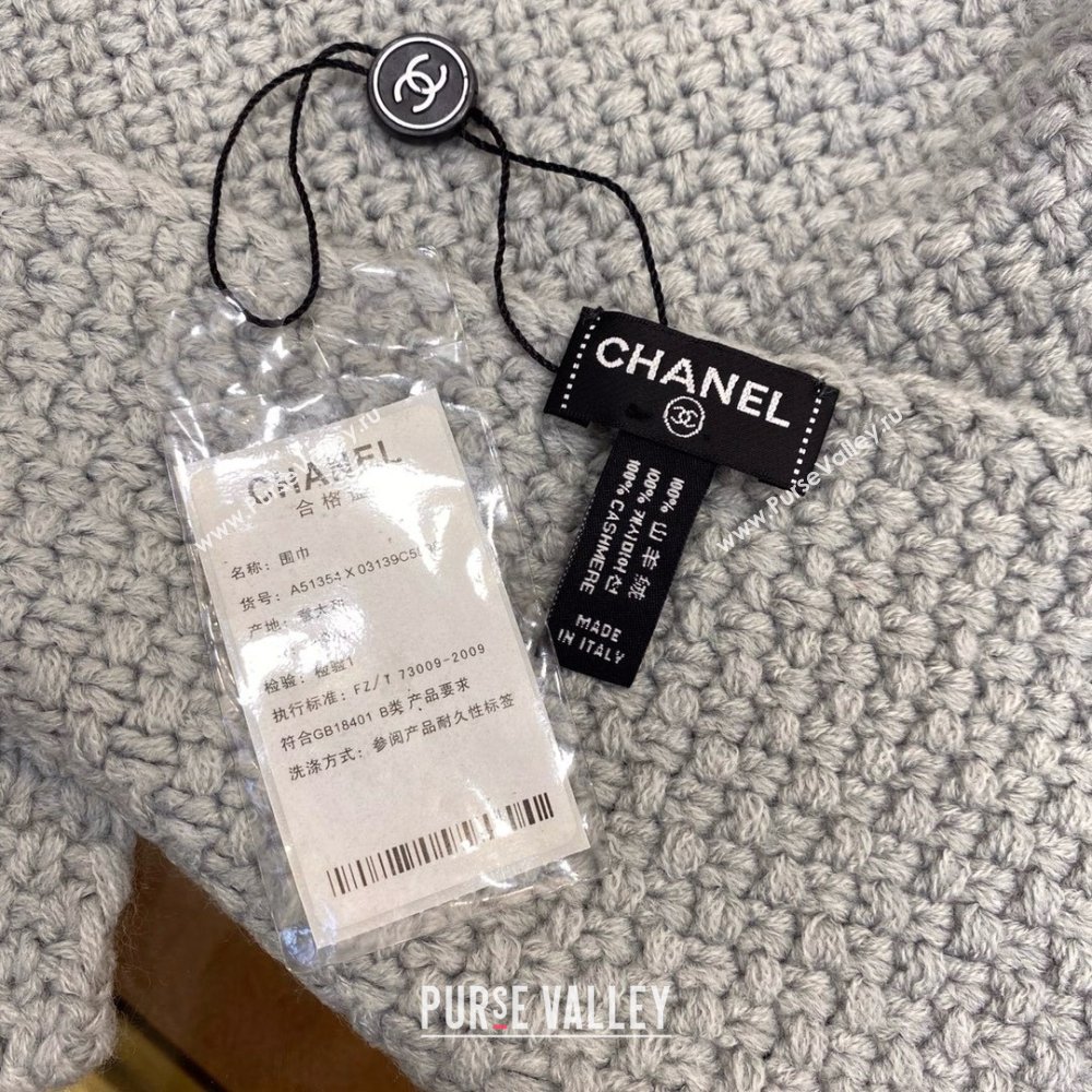 Chanel Cashmere Cashmere Scarf CH011004 Grey 2025 Top Quality (WTZ-25011004)