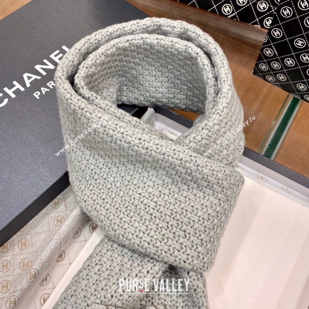 Chanel Cashmere Cashmere Scarf CH011004 Grey 2025 Top Quality (WTZ-25011004)