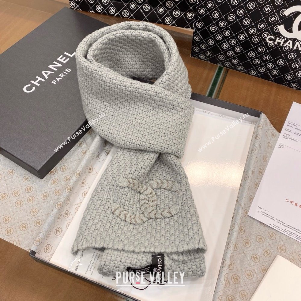 Chanel Cashmere Cashmere Scarf CH011004 Grey 2025 Top Quality (WTZ-25011004)