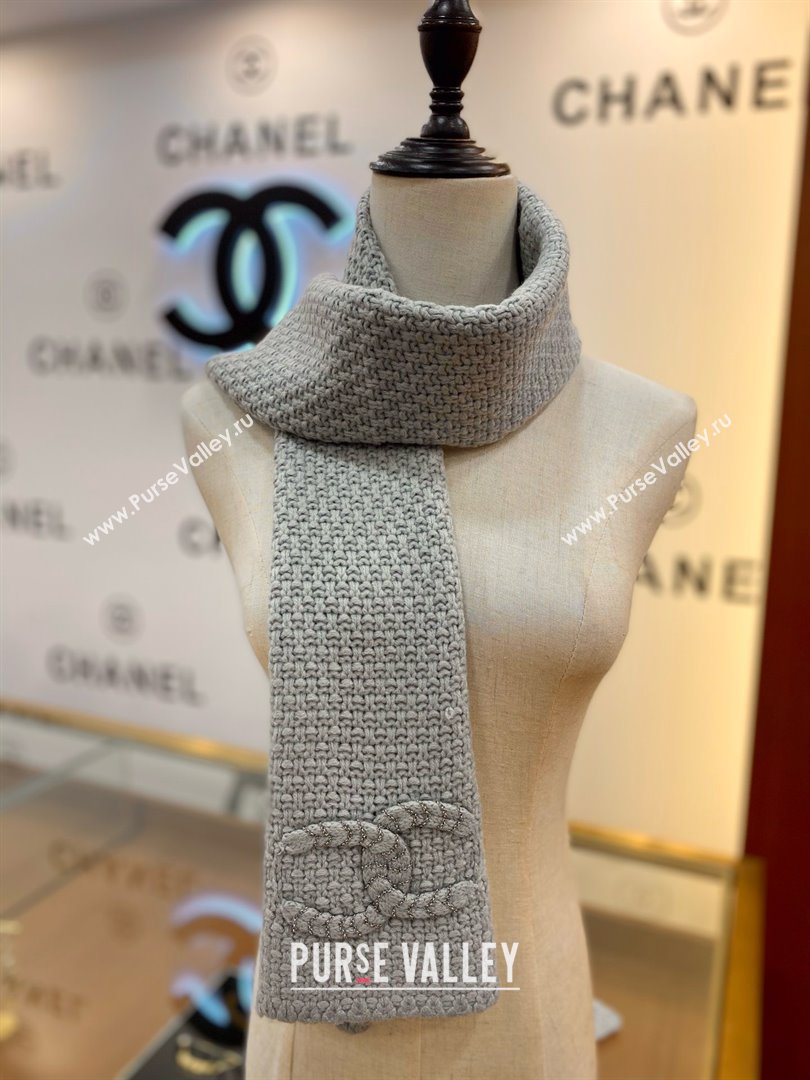 Chanel Cashmere Cashmere Scarf CH011004 Grey 2025 Top Quality (WTZ-25011004)