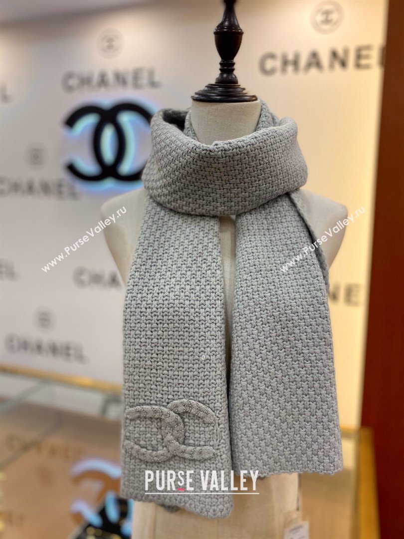 Chanel Cashmere Cashmere Scarf CH011004 Grey 2025 Top Quality (WTZ-25011004)